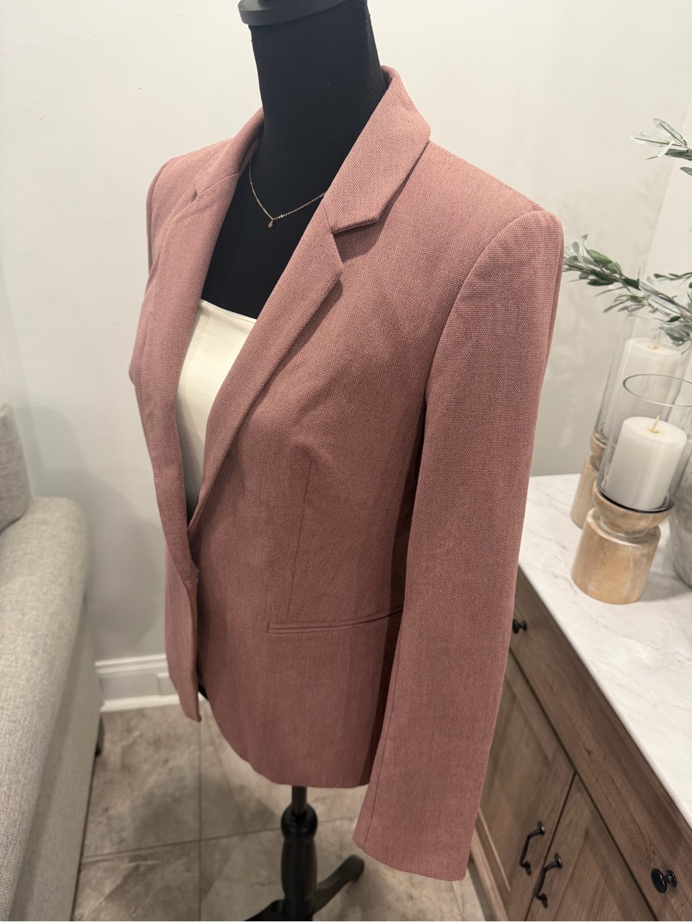Express Mauve Rose Single-Button Blazer Jacket Size 10 - Picture 14 of 15